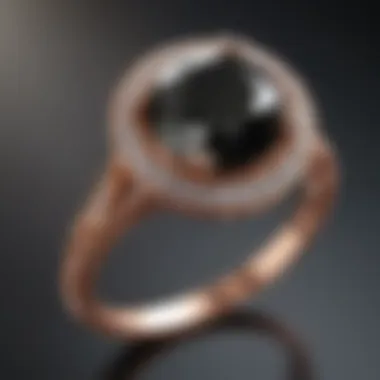 Chic Black Diamond Ring Set in Rose Gold