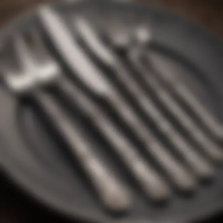 Shiny silverware after cleaning with aluminum foil