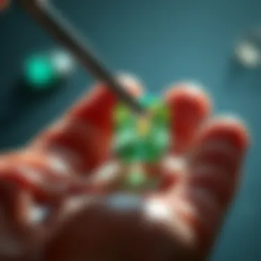 Illustration of proper cleaning method for emeralds