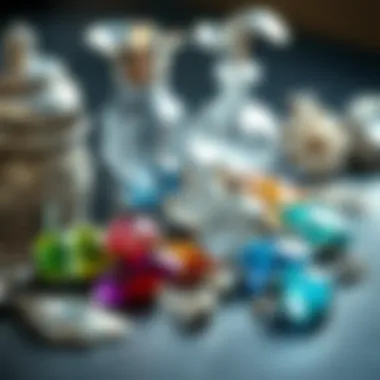 Silver and Gemstone Harmony Collection of silver items alongside gemstone pieces