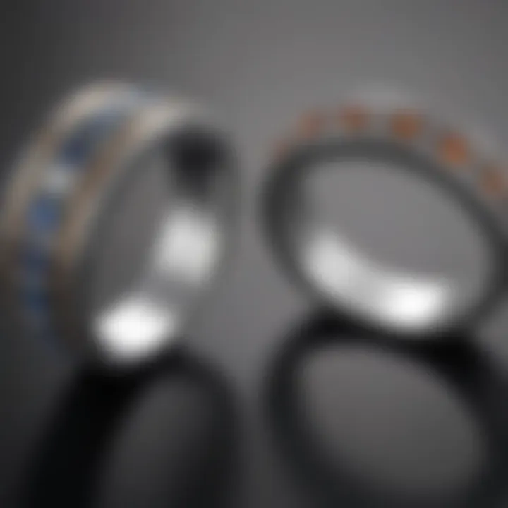 Before and after comparison of a tarnished silver ring.