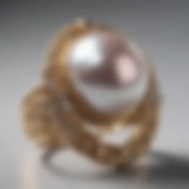 Close-up of Blister Pearl Ring showcasing its Unique Texture