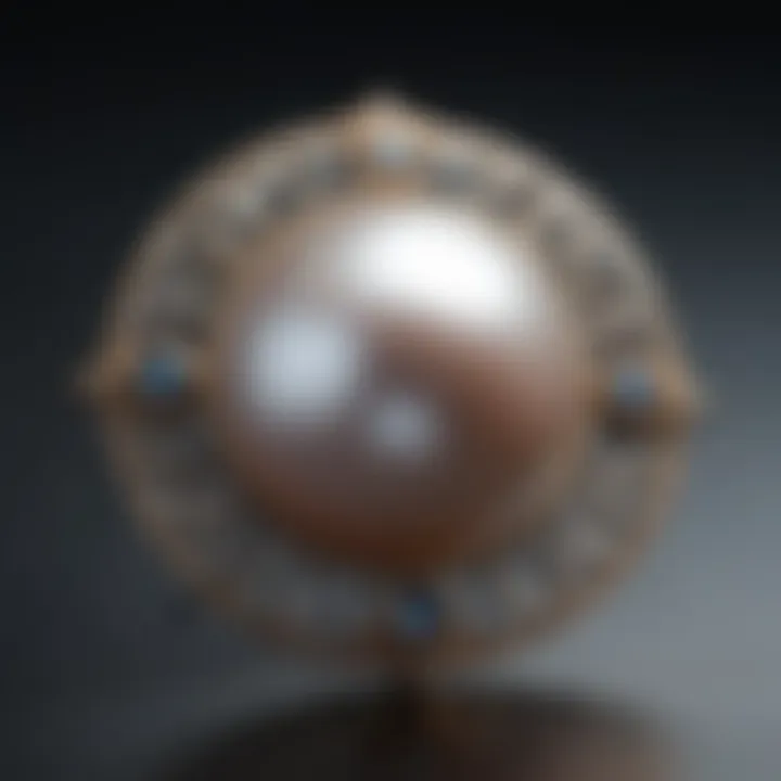 Unique Coin Pearl Brooch