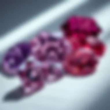 Understanding Diamond Color Rarity A visual comparison of various colored diamonds highlighting the rarity of purple pink diamonds