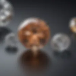 Comparison of diamond sizes showcasing a 3-4 carat diamond next to a 1 carat diamond