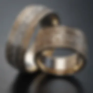 Personalization in Focus: Engraved Wedding Bands A detailed shot of intricate engraving on a wedding band