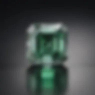 Comparison chart illustrating different color grades of emerald cut diamonds