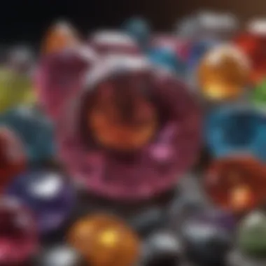 Vibrant display of raw gemstones showcasing their natural beauty and diversity.