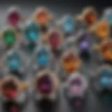 Elegant display of various gemstone ring shapes highlighting their unique designs