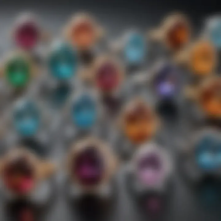 Elegant display of various gemstone ring shapes highlighting their unique designs