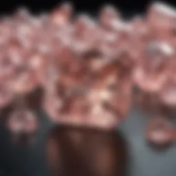 Glistening morganite stones showcasing their delicate pink hue