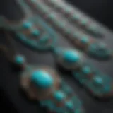 Stunning turquoise jewelry pieces displayed elegantly