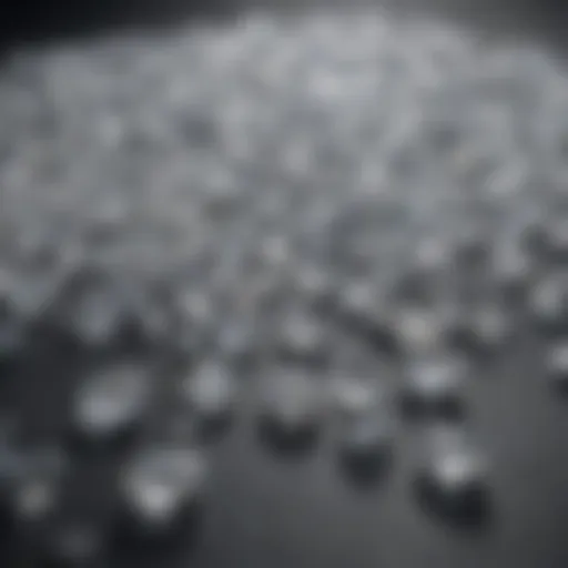 A collection of various white gemstones displayed elegantly.