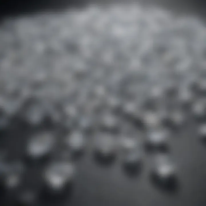 A collection of various white gemstones displayed elegantly.