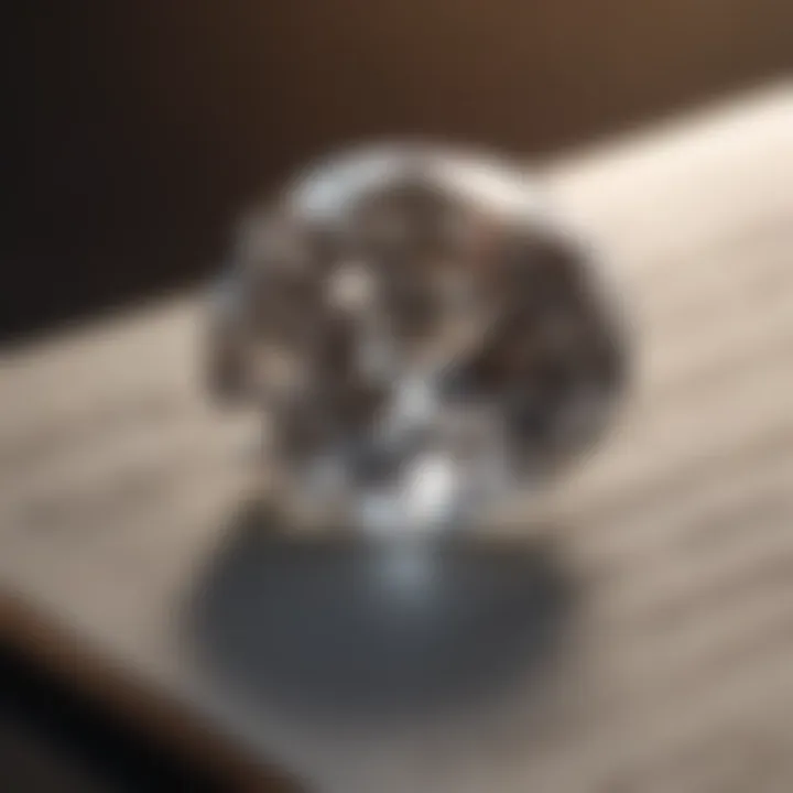 Close-up of diamond certification document
