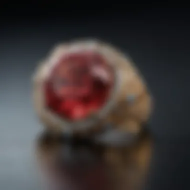 A close-up of a birthstone being set into a custom piece of jewelry, representing contemporary design trends.