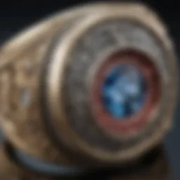 A stunning custom class ring featuring intricate design elements and personal symbols.