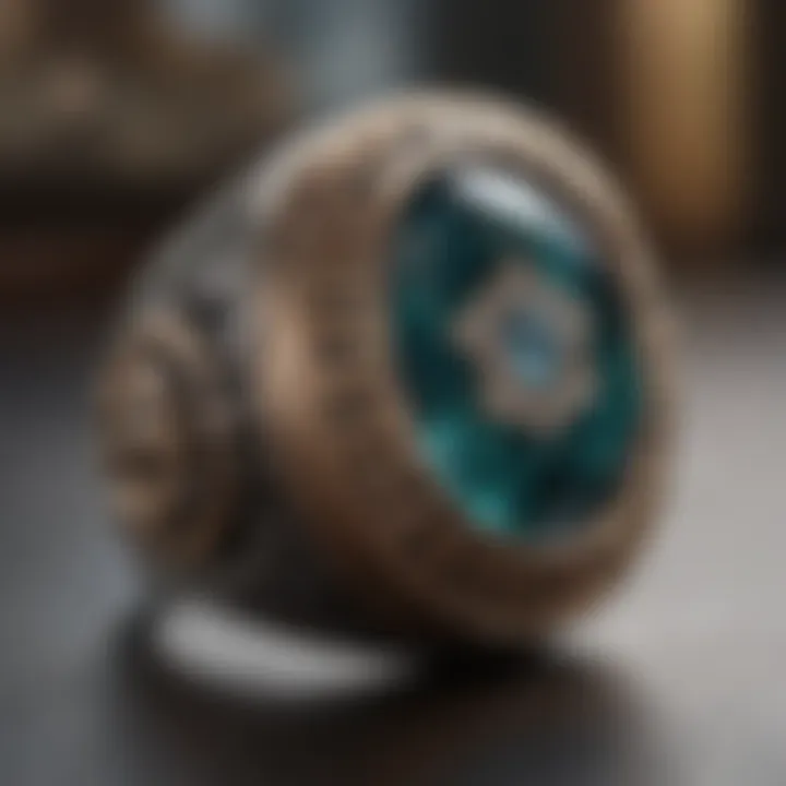 An artistic representation of a finished class ring that embodies personal meaning and individuality.
