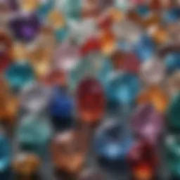 A vibrant array of different crystal types showcasing their colors and shapes