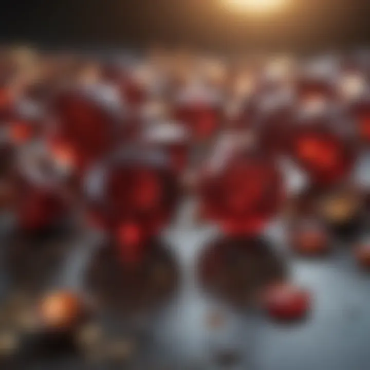 An artistic representation of garnet's historical significance in different cultures.