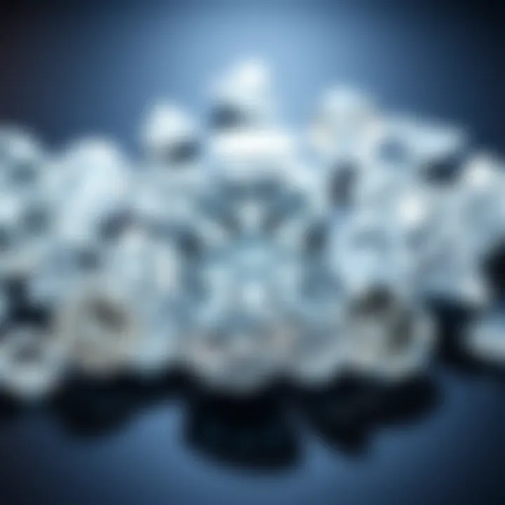 A beautifully arranged display of various diamond cuts emphasizing diversity in quality