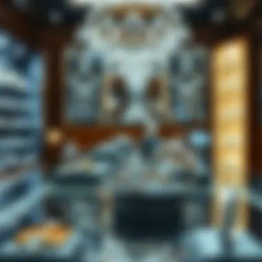 A luxury jewelry store showcasing diamond rings, reflecting consumer choices and market demand