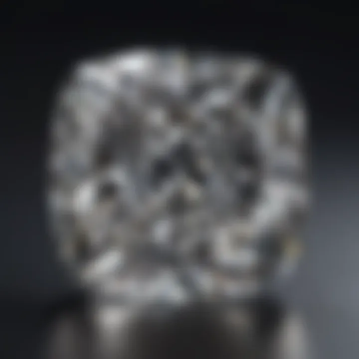 Cushion cut diamond showcasing its unique shape and brilliance