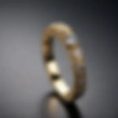 Symbolism in a Gold Band Detailed shot of a delicate gold engagement band symbolizing love and commitment