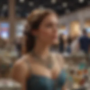 A vibrant atmosphere filled with jewelry enthusiasts exploring various exhibits.
