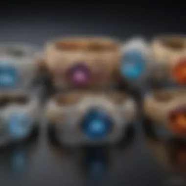 Diverse Gemstone Settings for Personalized Wedding Bands Gems showcased in unique settings for wedding bands