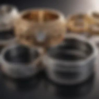 Exploring Varied Metal Types for Wedding Bands Close-up of different metal types for wedding bands