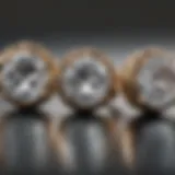 Close-up of diamond stud earrings showcasing clarity and cut