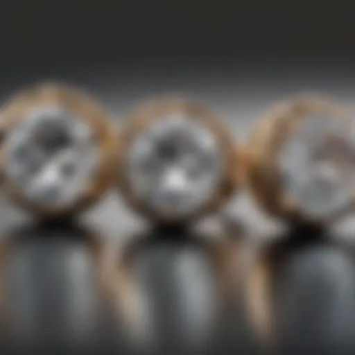 Close-up of diamond stud earrings showcasing clarity and cut