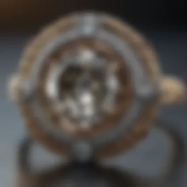 Elegant diamond ring with intricate design