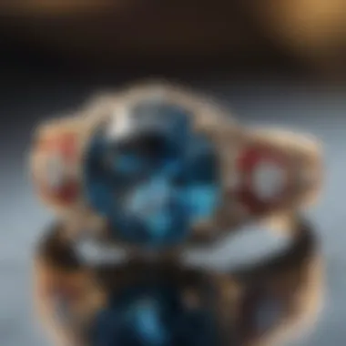 Luxurious engagement ring with unique gemstone