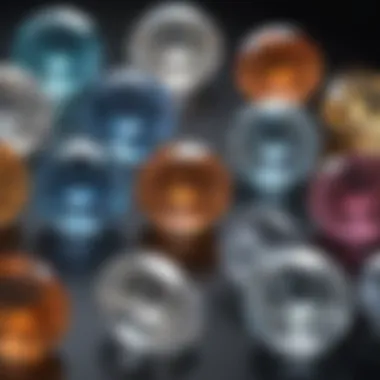 Comparison of different diamonds highlighting their color variations and impacts on value.