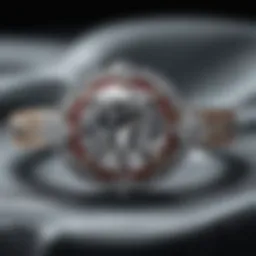 A close-up view of a stunning diamond ring set against a velvet background