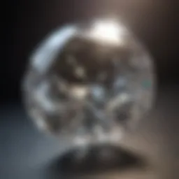 Diamond seed crystal under microscope