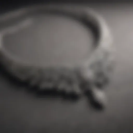 Elegant diamond necklace displayed on a luxurious fabric background