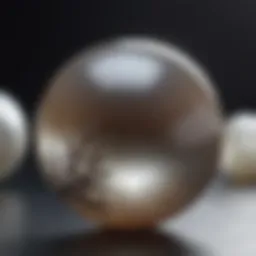 Close-up of a natural pearl showcasing its unique luster and imperfections.