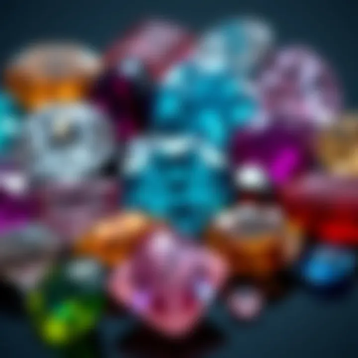 Diversity of Certified Gemstones A collection of various certified gemstones showcasing diversity