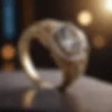 Elegant diamond ring displayed on a plush surface