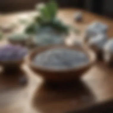 Various natural cleaning agents used for tarnish removal displayed on a wooden table