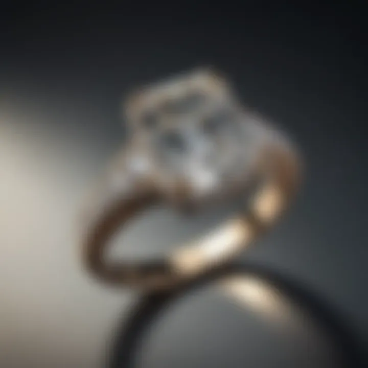 Captivating beauty of the emerald cut diamond ring under natural light