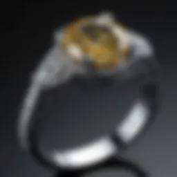 Elegant yellow diamond ring in a delicate setting