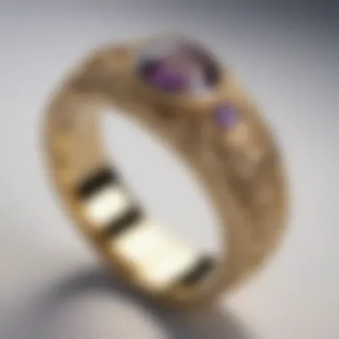 Elegant Engraved Details Sophisticated Wide Gold Band Ring with Elegant Engraving