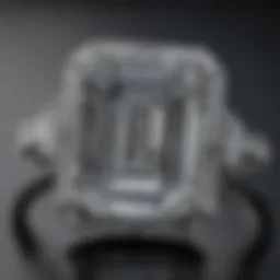 Exquisite craftsmanship showcasing the 2kt emerald cut diamond ring