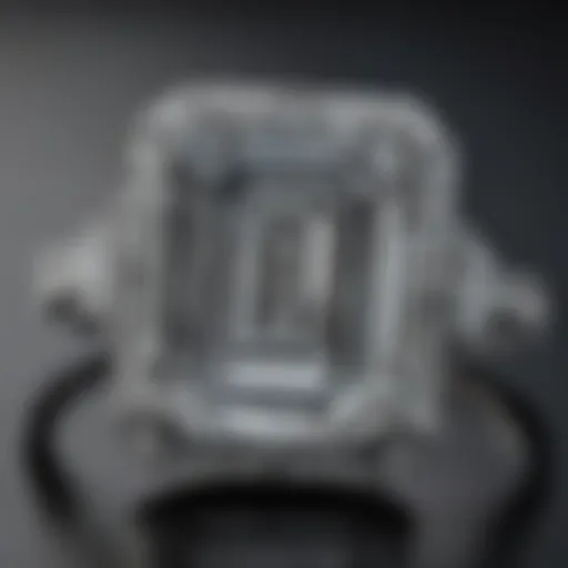 Exquisite craftsmanship showcasing the 2kt emerald cut diamond ring