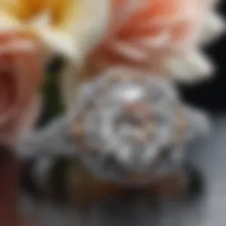 Exquisite 5-Diamond Engagement Ring with Intricate Floral Design