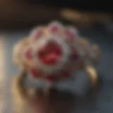 Exquisite floral motif wedding ring